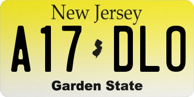 NJ license plate A17DLO