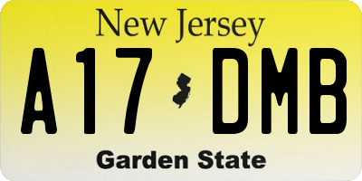 NJ license plate A17DMB
