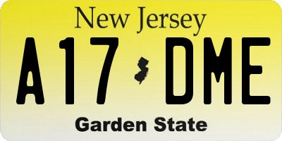 NJ license plate A17DME