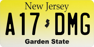 NJ license plate A17DMG