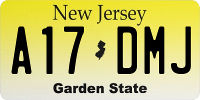 NJ license plate A17DMJ