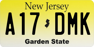 NJ license plate A17DMK