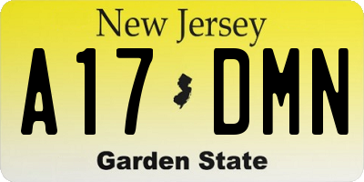 NJ license plate A17DMN