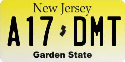 NJ license plate A17DMT