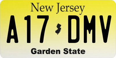 NJ license plate A17DMV