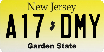 NJ license plate A17DMY