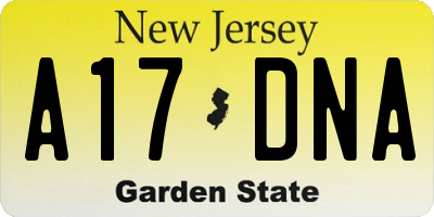 NJ license plate A17DNA