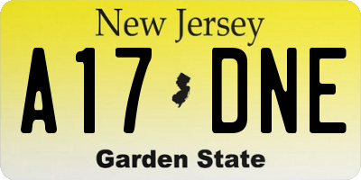 NJ license plate A17DNE