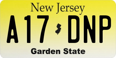 NJ license plate A17DNP