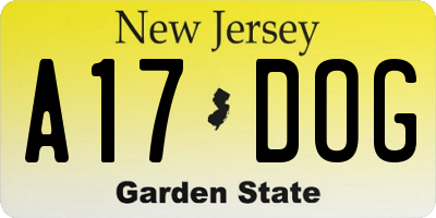 NJ license plate A17DOG
