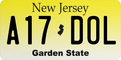 NJ license plate A17DOL