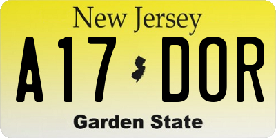 NJ license plate A17DOR