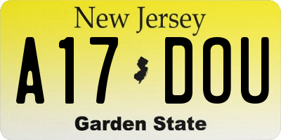 NJ license plate A17DOU