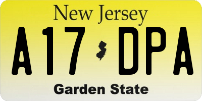NJ license plate A17DPA