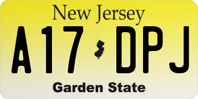 NJ license plate A17DPJ