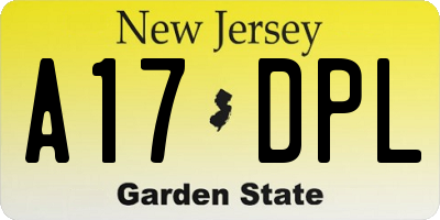 NJ license plate A17DPL