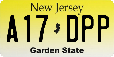 NJ license plate A17DPP