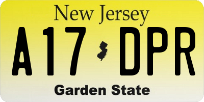 NJ license plate A17DPR