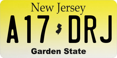 NJ license plate A17DRJ