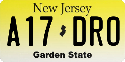 NJ license plate A17DRO