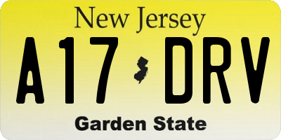 NJ license plate A17DRV