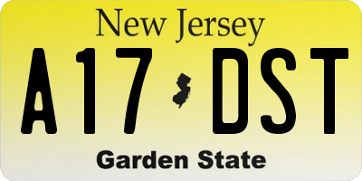 NJ license plate A17DST