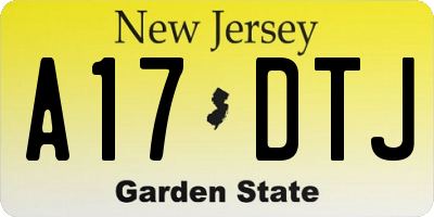 NJ license plate A17DTJ