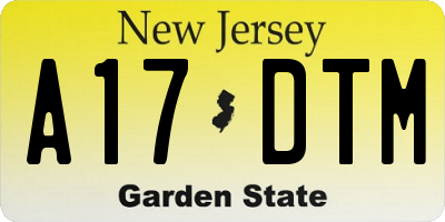 NJ license plate A17DTM
