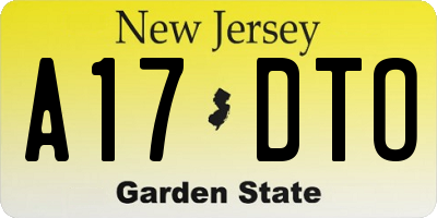 NJ license plate A17DTO