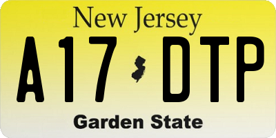 NJ license plate A17DTP