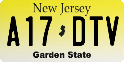 NJ license plate A17DTV