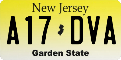 NJ license plate A17DVA