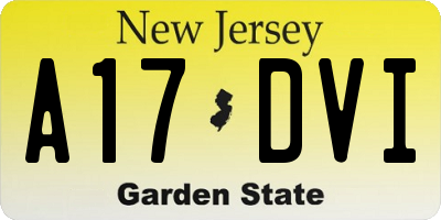 NJ license plate A17DVI