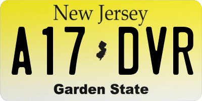 NJ license plate A17DVR