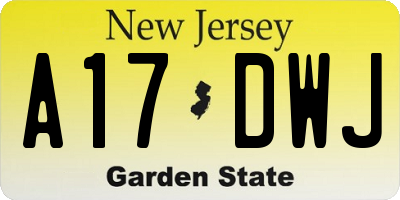 NJ license plate A17DWJ
