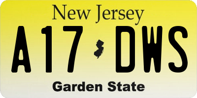 NJ license plate A17DWS