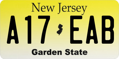 NJ license plate A17EAB