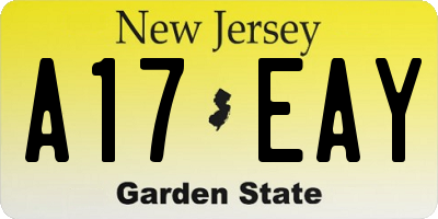 NJ license plate A17EAY