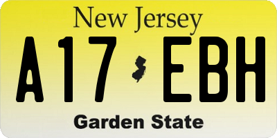 NJ license plate A17EBH