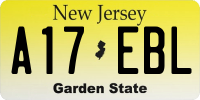 NJ license plate A17EBL