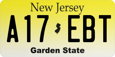 NJ license plate A17EBT
