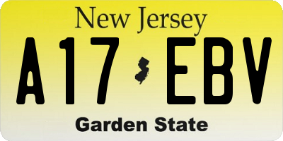 NJ license plate A17EBV