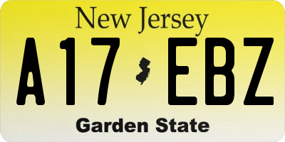 NJ license plate A17EBZ