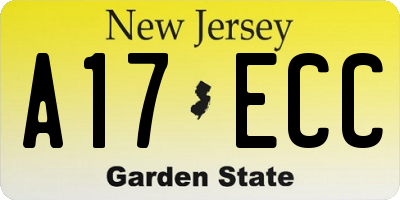 NJ license plate A17ECC