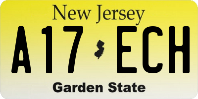 NJ license plate A17ECH