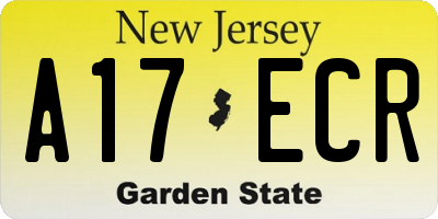 NJ license plate A17ECR