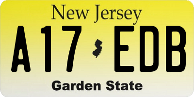 NJ license plate A17EDB