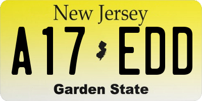 NJ license plate A17EDD