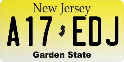 NJ license plate A17EDJ