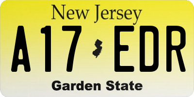 NJ license plate A17EDR